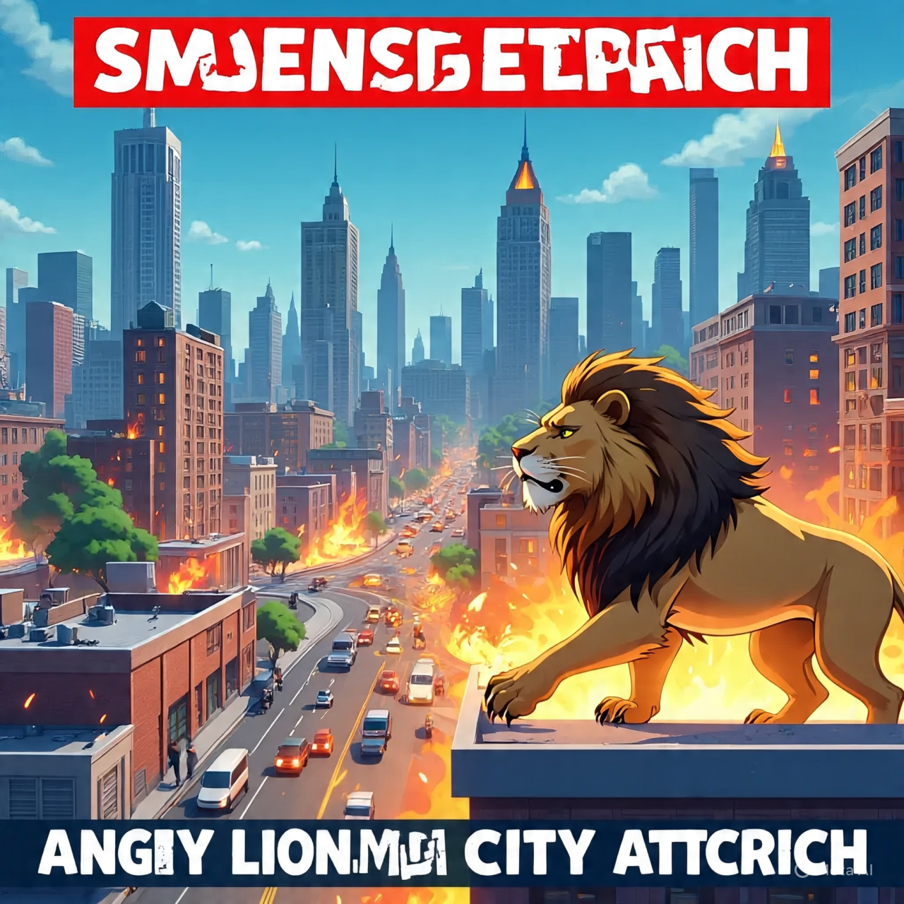 Angry Lion Sim City Attack